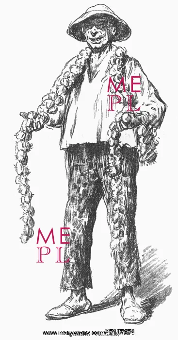 : GARLIC VENDOR SPAIN 1882 : GARLIC VENDOR SPAIN 1882