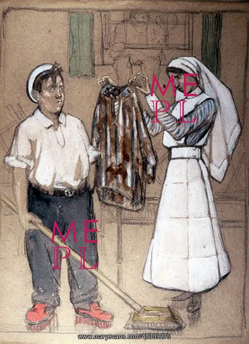 : Garment inspection, WW1 : Garment inspection, WW1