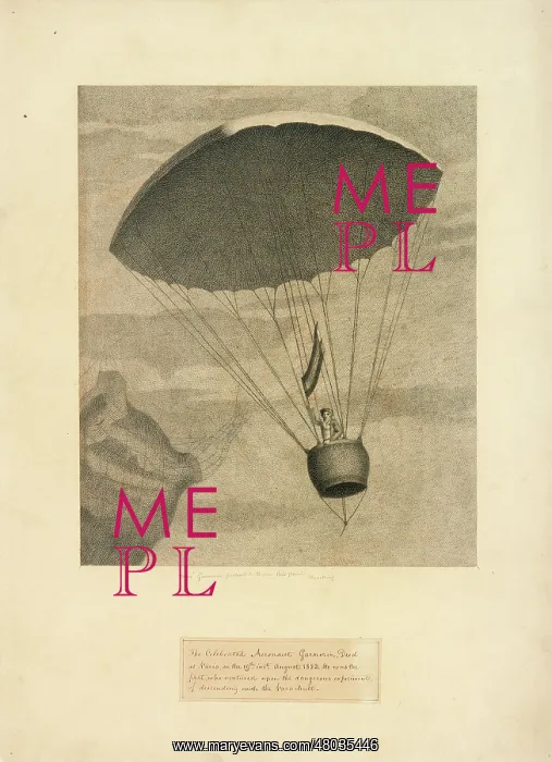 : Garnerin descending in his parachute : Garnerin descending in his parachute