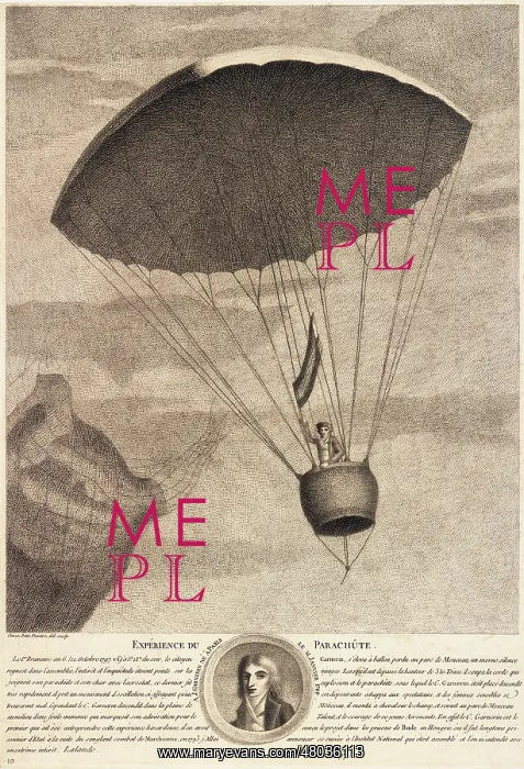 : Garnerin descending in his parachute, Paris : Garnerin descending in his parachute, Paris