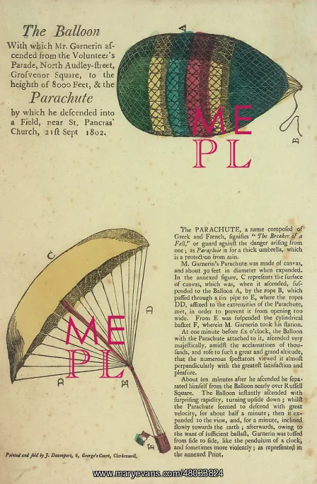 : Garnerin's balloon and parachute : Garnerin's balloon and parachute