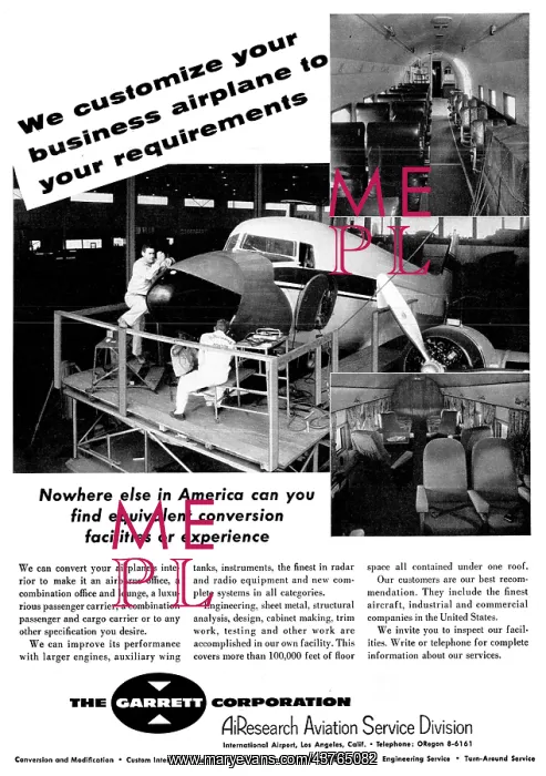 : Garrett AirResearch Service Division Aircraft Customisation : Garrett AirResearch Service Division Aircraft Customisation