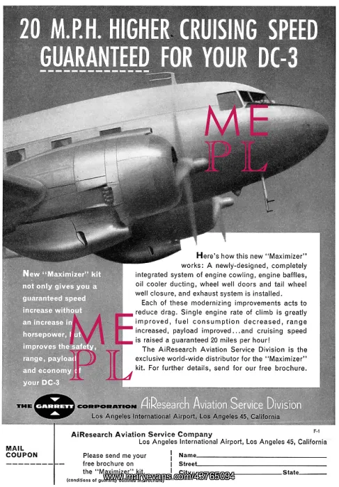: Garrett AirResearch Service Division DC-3 Conversions : Garrett AirResearch Service Division DC-3 Conversions