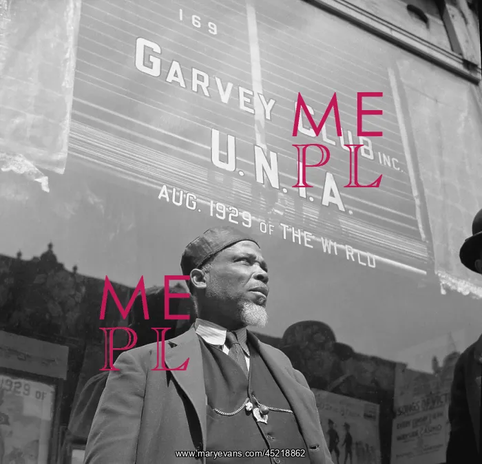 : A Garveyite in front of the Garvey Club ? : A Garveyite in front of the Garvey Club ?