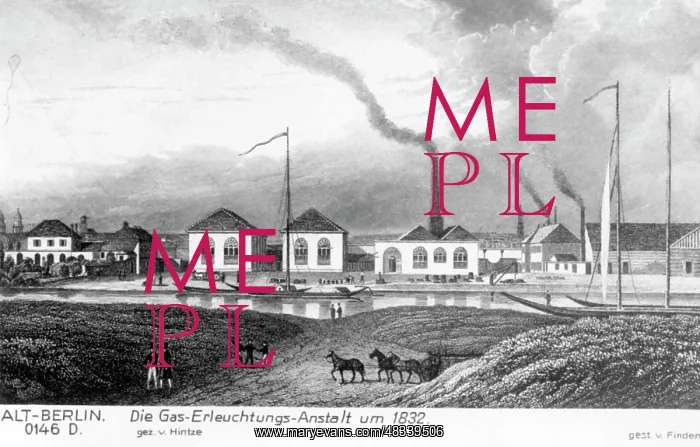: Gas light works in Berlin, 1832 : Gas light works in Berlin, 1832