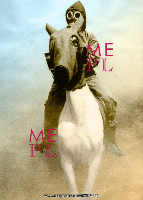 : Gas Mask. Color enhanced photograph of a rider : Gas Mask. Color enhanced photograph of a rider
