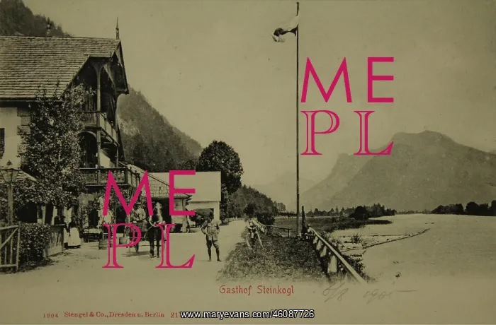 : Gasthof Steinkogel at Ebensee. 1905. Collotype : Gasthof Steinkogel at Ebensee. 1905. Collotype