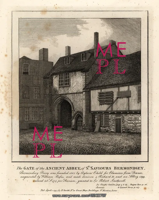 : The Gate of the Ancient Abbey of St. Saviours Bermondsey : The Gate of the Ancient Abbey of St. Saviours Bermondsey