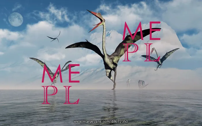 : A gathering of large Quetzalcoatlus pterosaurs : A gathering of large Quetzalcoatlus pterosaurs
