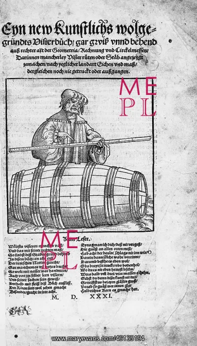 : Gauger measuring a barrel : Gauger measuring a barrel