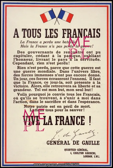 : De Gaulle Declaration : De Gaulle Declaration