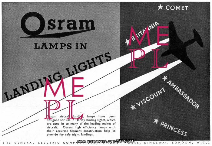 : GEC OSRAM Landing Lights : GEC OSRAM Landing Lights