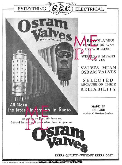 : GEC Osram Valves For Aircraft Wireless Sets : GEC Osram Valves For Aircraft Wireless Sets