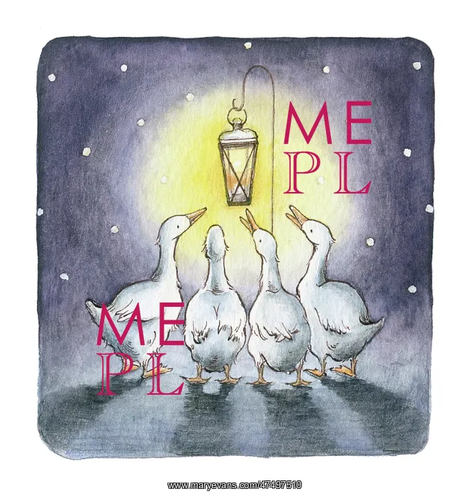  : Three Geese under a lantern