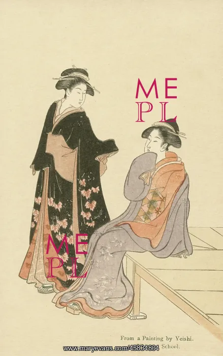 : Two Geisha by Chobunsai Eishi : Two Geisha by Chobunsai Eishi