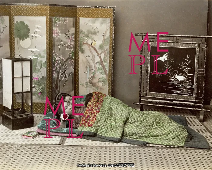 : Two geishas sleeping, Japan : Two geishas sleeping, Japan