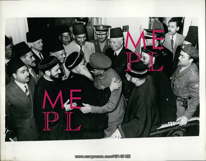: Gen Neguib visits Coptic Patriarch, Cairo : Gen Neguib visits Coptic Patriarch, Cairo