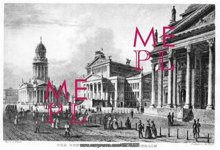 : Gendarmenmarkt in Berlin, around 1850 : Gendarmenmarkt in Berlin, around 1850