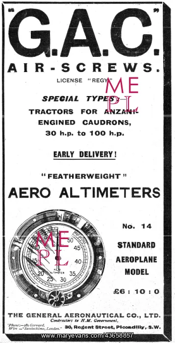 : The General Aeronautical Comapny. GAC Altimeters : The General Aeronautical Comapny. GAC Altimeters
