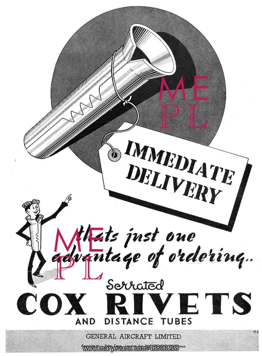: General Aircraft GAL Cox Rivets, Clamps & Distance Tubes : General Aircraft GAL Cox Rivets, Clamps & Distance Tubes