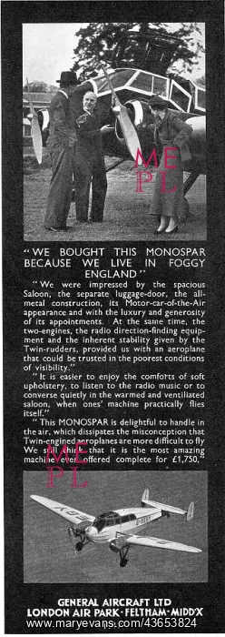 : General Aircraft Monospar : General Aircraft Monospar