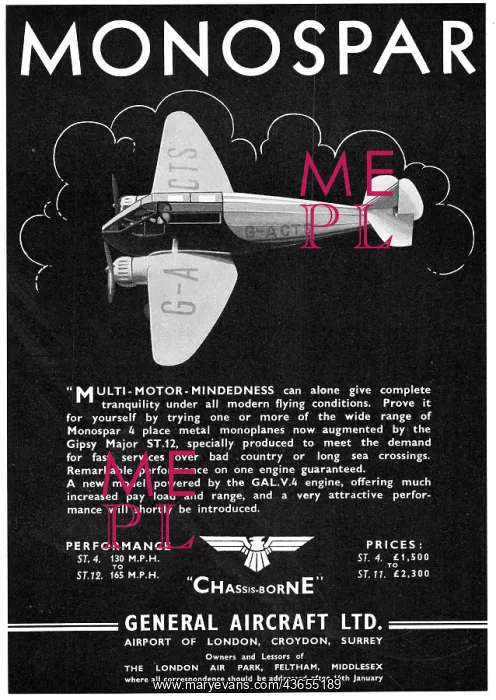 : General Aircraft Monospar G.A.L.V.4 : General Aircraft Monospar G.A.L.V.4