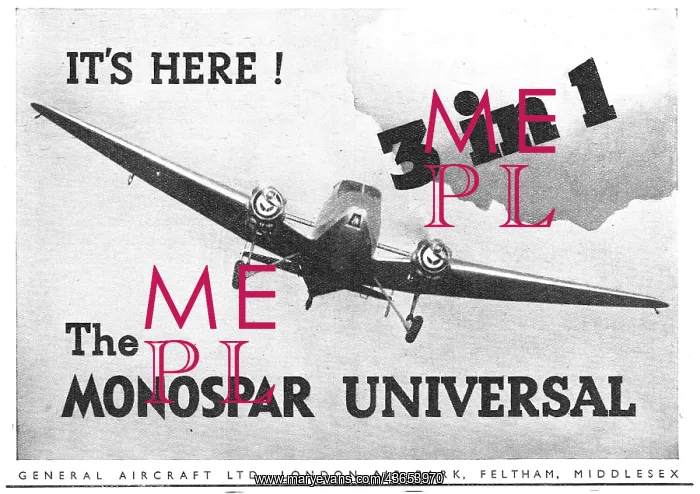 : General Aircraft Monospar Universal 3 in 1 : General Aircraft Monospar Universal 3 in 1