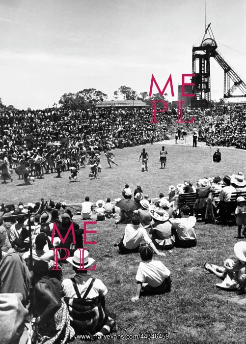 : General mine dance scene. Arena designed by Hugh Tracey : General mine dance scene. Arena designed by Hugh Tracey