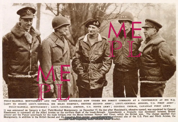 : General Dempsey, General Hodges, Field-Marshal Montgomery : General Dempsey, General Hodges, Field-Marshal Montgomery