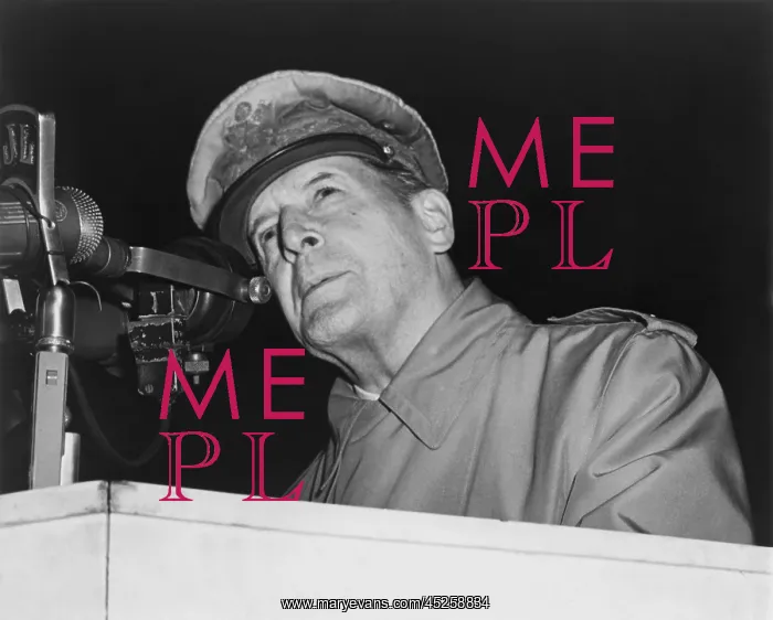 : General Douglas MacArthur addressing an audience : General Douglas MacArthur addressing an audience