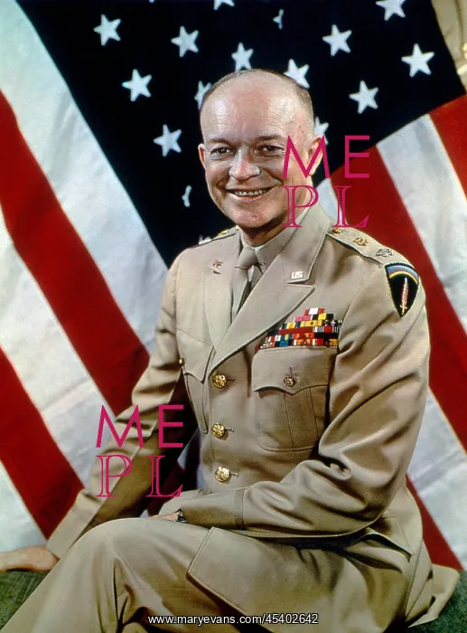 : General Dwight Eisenhower in a 1945. Photo was : General Dwight Eisenhower in a 1945. Photo was