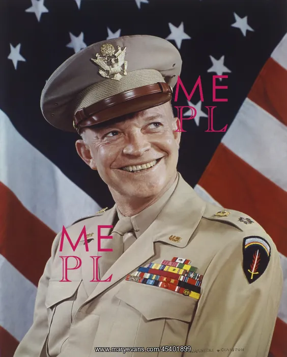: General Dwight Eisenhower in a 1945 portrait by : General Dwight Eisenhower in a 1945 portrait by