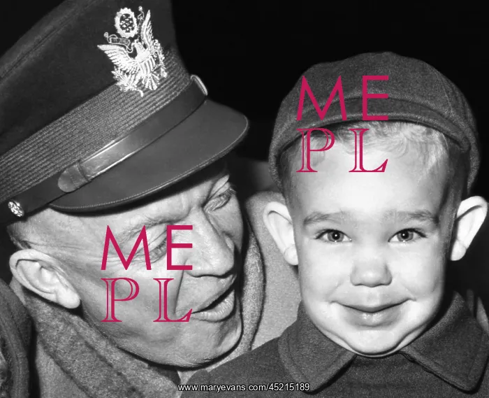 : General Dwight Eisenhower with his three ? : General Dwight Eisenhower with his three ?