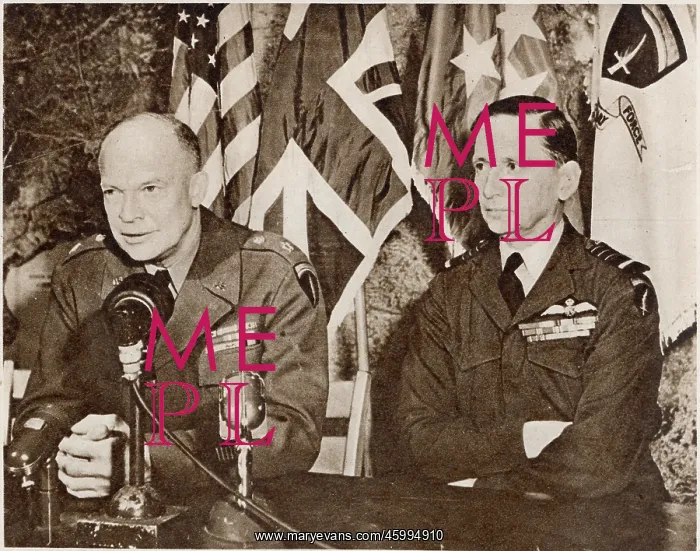 : General Eisenhower and Air Chief-Marshal Tedder; Second Worl : General Eisenhower and Air Chief-Marshal Tedder; Second Worl