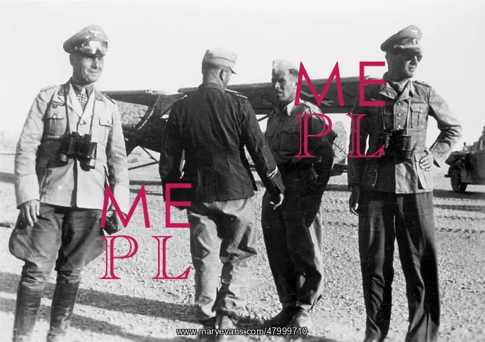 : General Erwin Rommel with officers, WW2 : General Erwin Rommel with officers, WW2