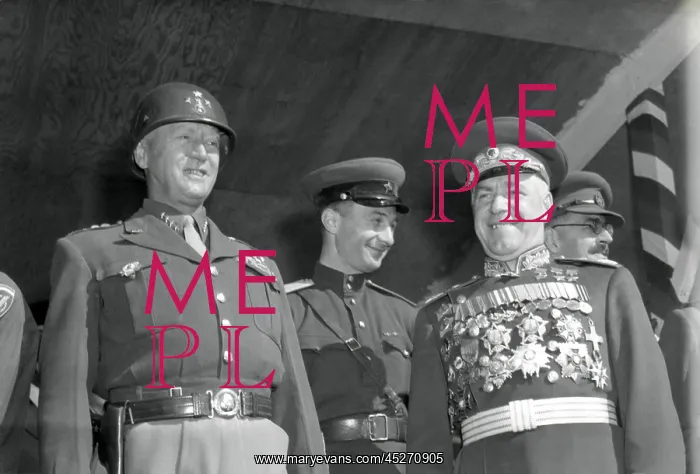 : General George S. Patton (left) and Soviet Marshall : General George S. Patton (left) and Soviet Marshall
