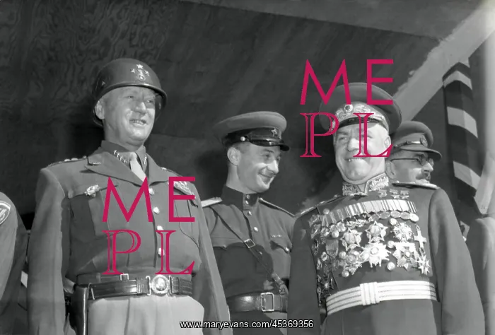: General George S. Patton (left) and Soviet Marshall : General George S. Patton (left) and Soviet Marshall