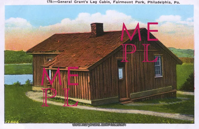 : General Grant's Log Cabin - Fairmont Park, Philadelphia, USA : General Grant's Log Cabin - Fairmont Park, Philadelphia, USA