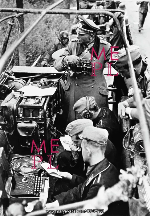 : General Guderian with Enigma machine : General Guderian with Enigma machine