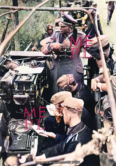 : General Guderian with Enigma machine : General Guderian with Enigma machine