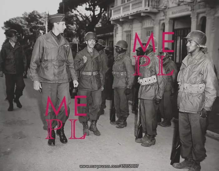  : General Mark Clark, inspects the 92nd Infantry