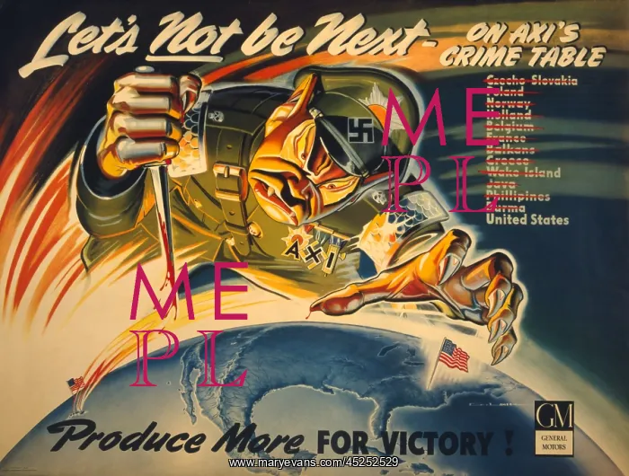 : General Motors World War 2 poster. Let's Not : General Motors World War 2 poster. Let's Not