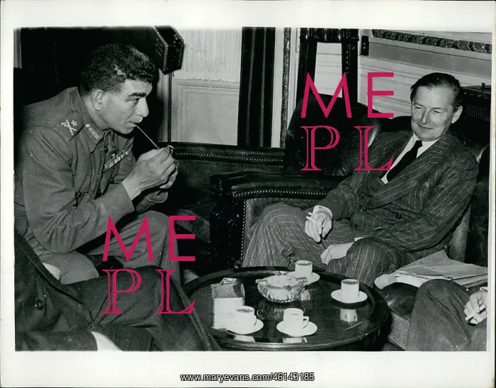 : General Neguib, Selwyn Lloyd, Sudan Question, Cairo : General Neguib, Selwyn Lloyd, Sudan Question, Cairo