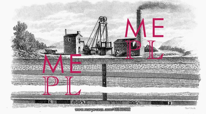 : General pit head scene showing engine house for : General pit head scene showing engine house for