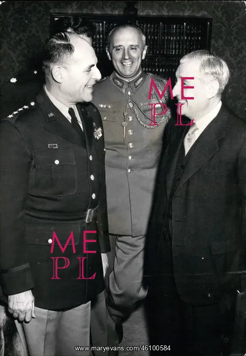: General Ridgeway, Colonel Fonseca and PM Salazar, Portugal : General Ridgeway, Colonel Fonseca and PM Salazar, Portugal