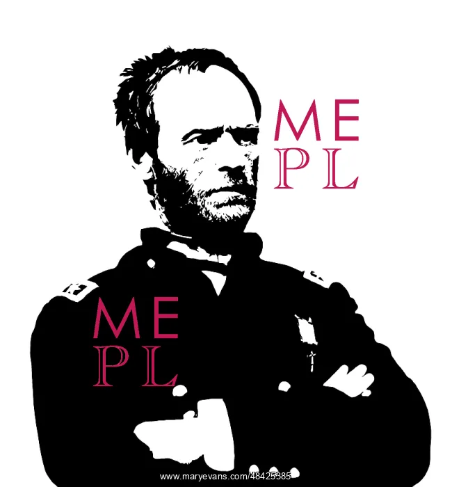 : General Sherman, vector portrait : General Sherman, vector portrait