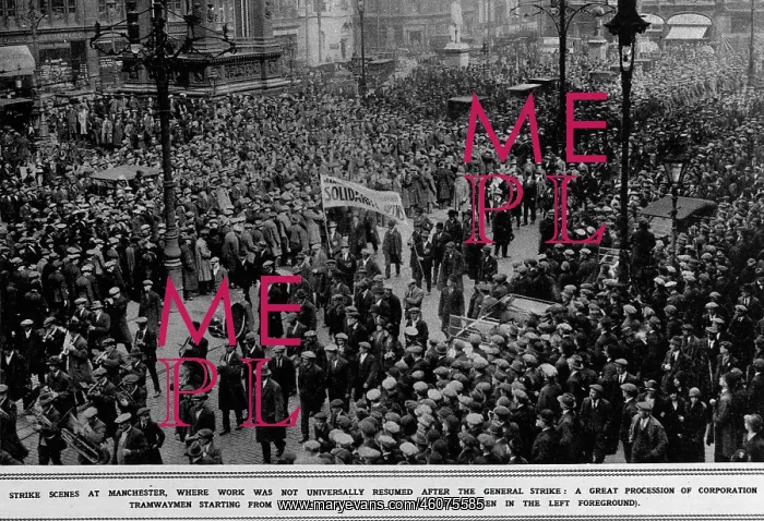 : General Strike 1926 - procession in Manchester : General Strike 1926 - procession in Manchester