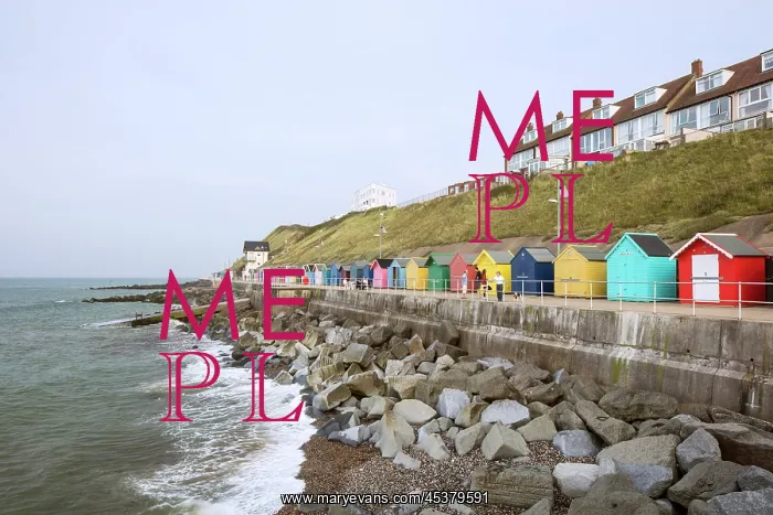 : General view of bathing huts on East Promenade : General view of bathing huts on East Promenade