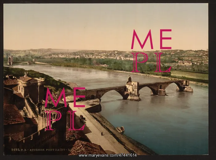 : General view and Benezech Bridge, Avignon, Provence, France : General view and Benezech Bridge, Avignon, Provence, France