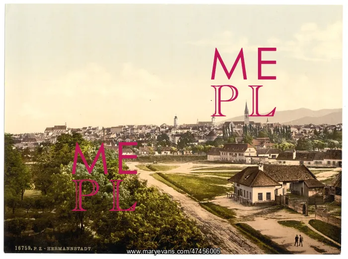 : General view, Hermmanstadt (i.e. Hermannstadt), Hungary, Au : General view, Hermmanstadt (i.e. Hermannstadt), Hungary, Au
